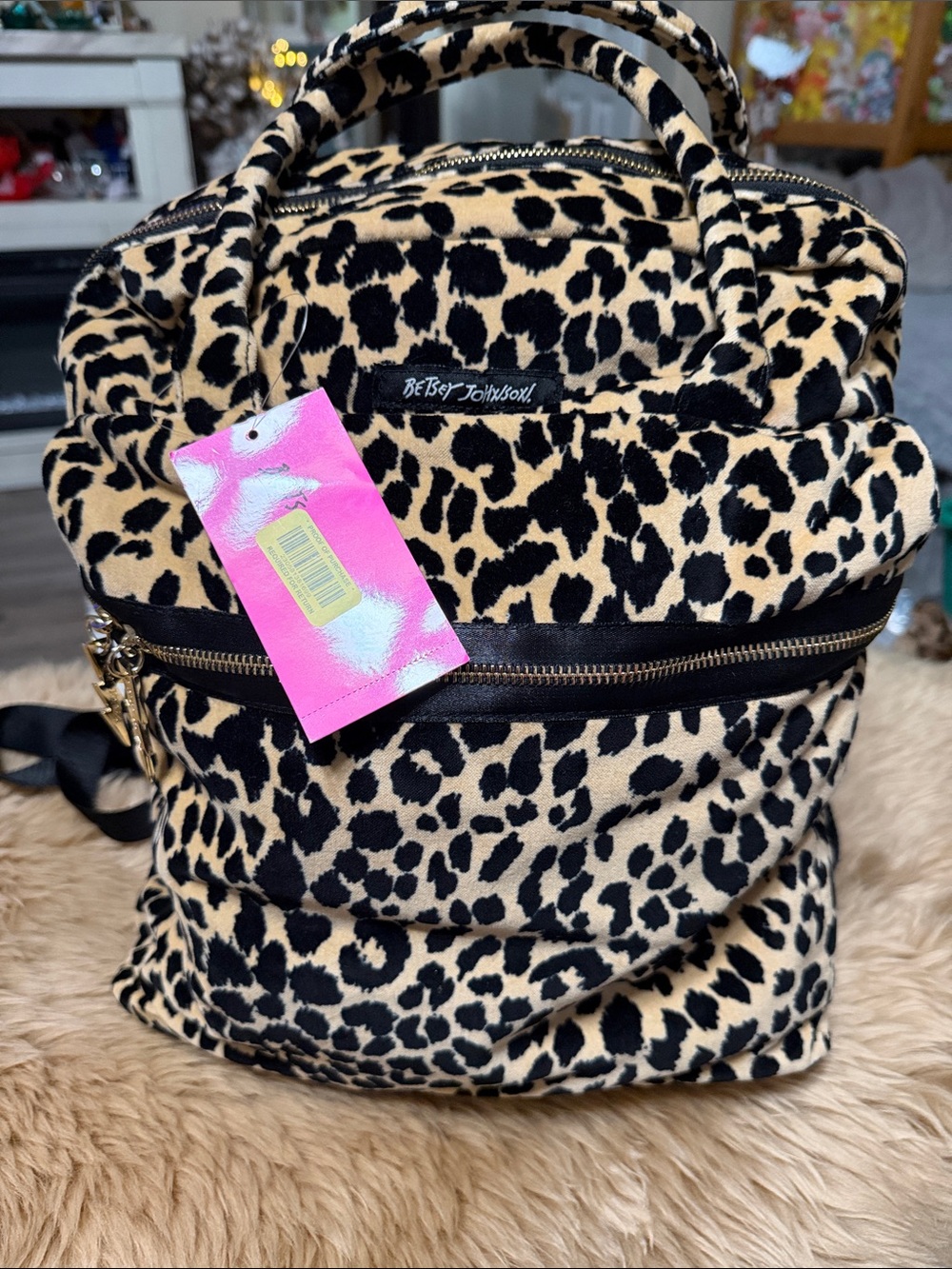Betsy Johnson Leopard Backpack NWT